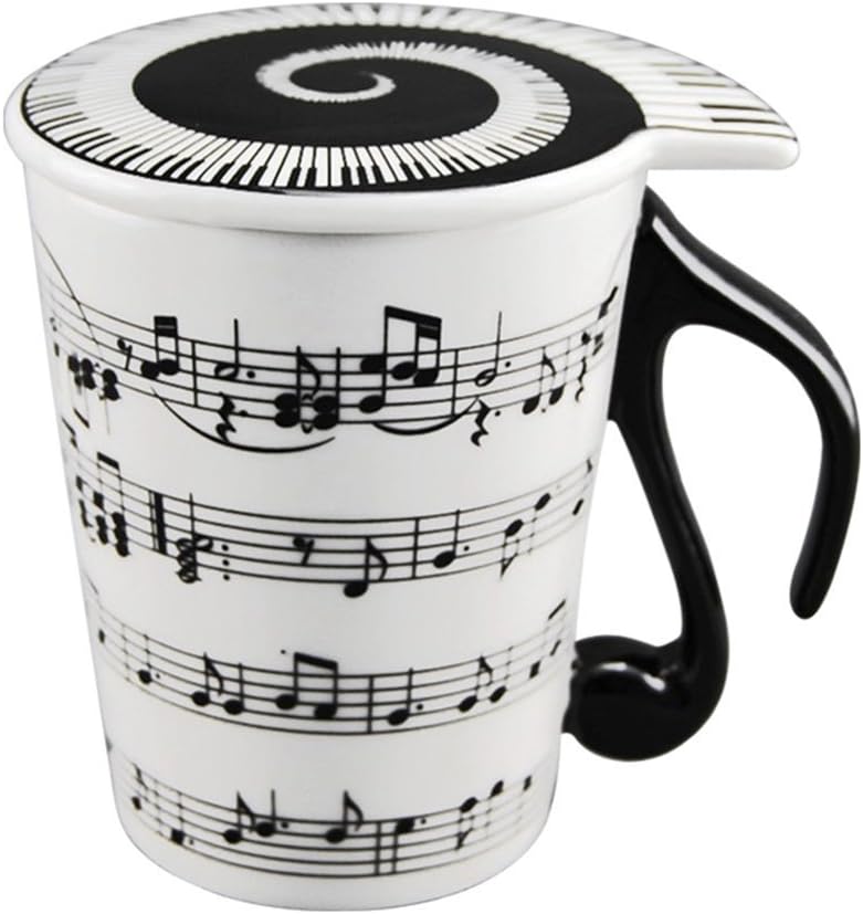 Valentine's Day Musician Ceramic Mug with Lid