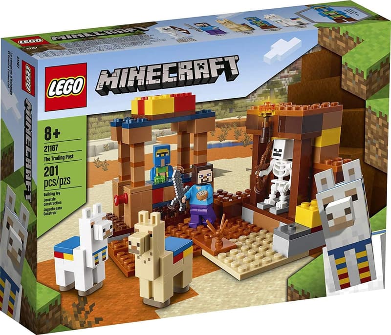 LEGO Minecraft Trading Post Playset with Steve & Skeleton Toys