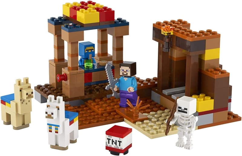 LEGO Minecraft Trading Post Playset with Steve & Skeleton Toys
