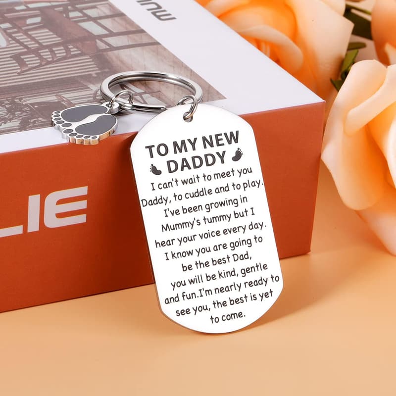 New Dad Keychain - Gift for Pregnancy Announcement & Father's Day