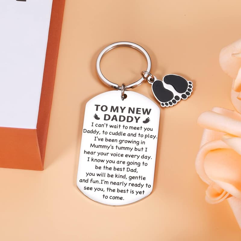 New Dad Keychain - Gift for Pregnancy Announcement & Father's Day