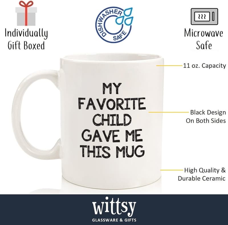 Funny Coffee Mug for Parents - Novelty Birthday Gift from Kids