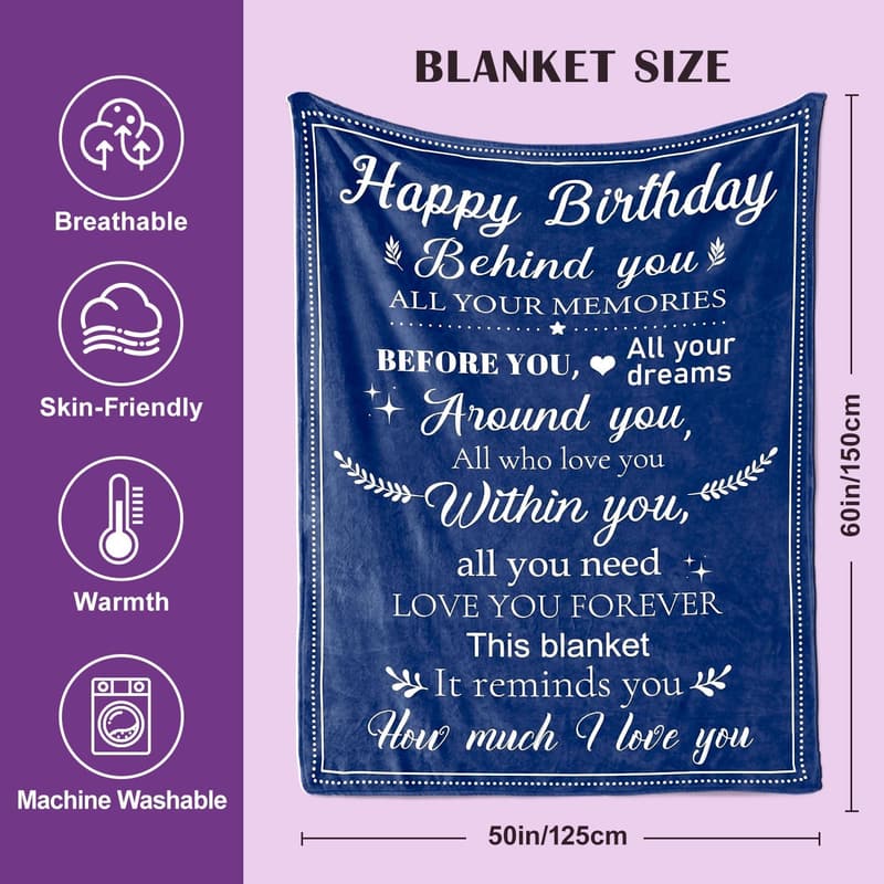 Unique Birthday Blanket for Women - 50