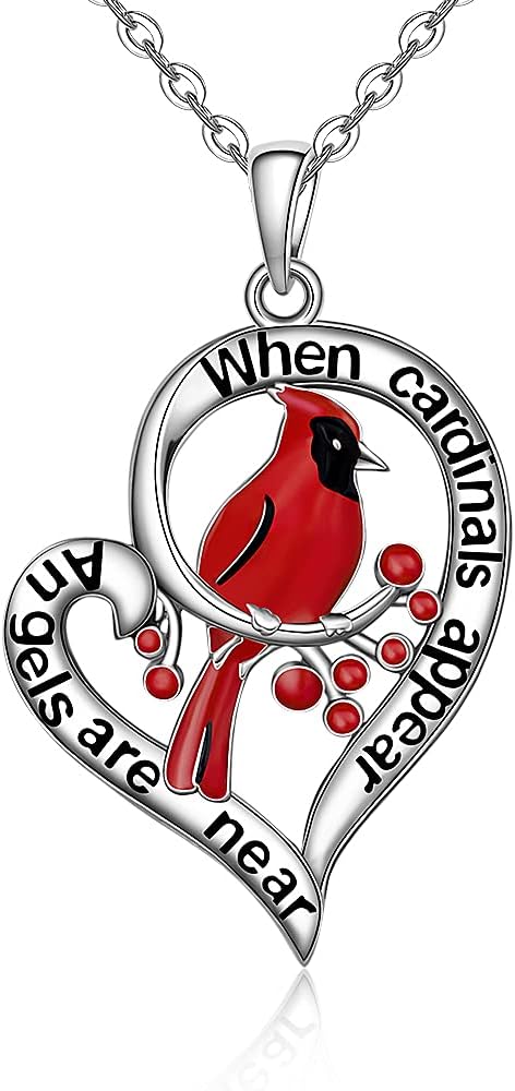 Red Cardinal Necklace - Engraved 925 Sterling Silver Memorial Gift