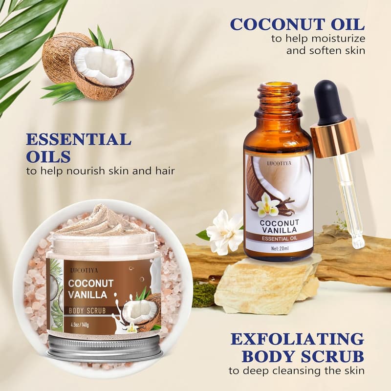 Vanilla Coconut Spa Gift Set for Women's Birthday Self-Care