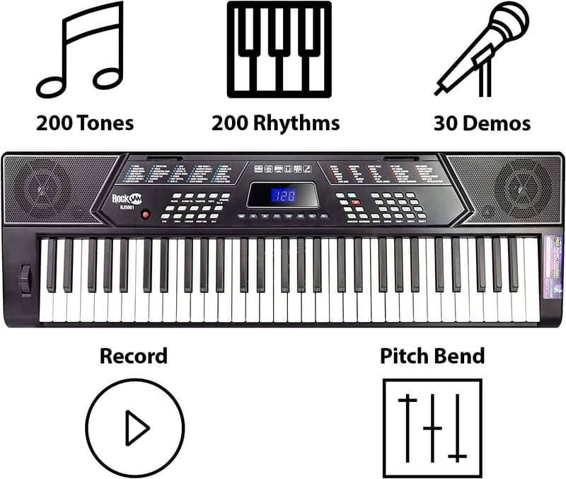 61-Key Keyboard Piano Set with Stand, Bench, Headphones & App