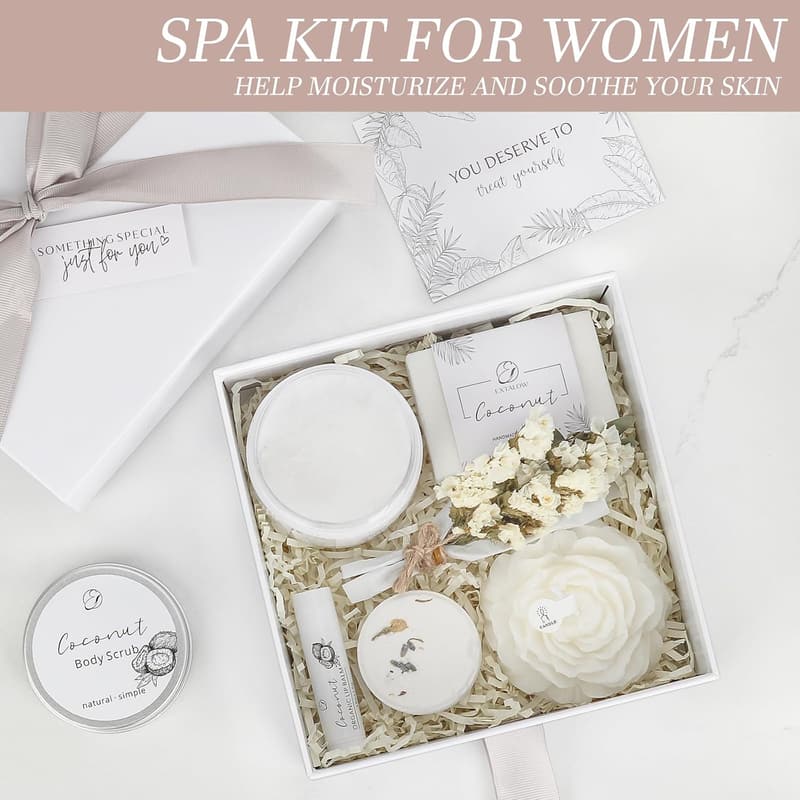 Mother's Day Spa Gift Basket for Women - Coconut Lavender Set