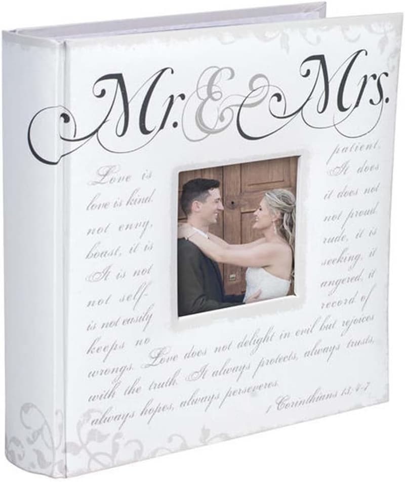 Mr. & Mrs. Wedding Photo Album with Memo Areas - 4x6