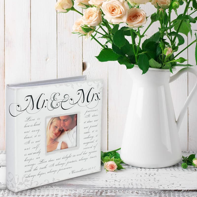 Mr. & Mrs. Wedding Photo Album with Memo Areas - 4x6