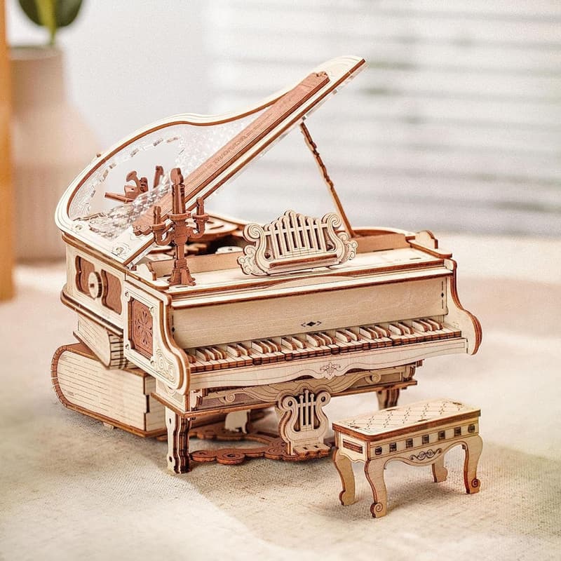 Magic Piano 3D Wooden Puzzle Kit for Adults - Unique Desk Decor