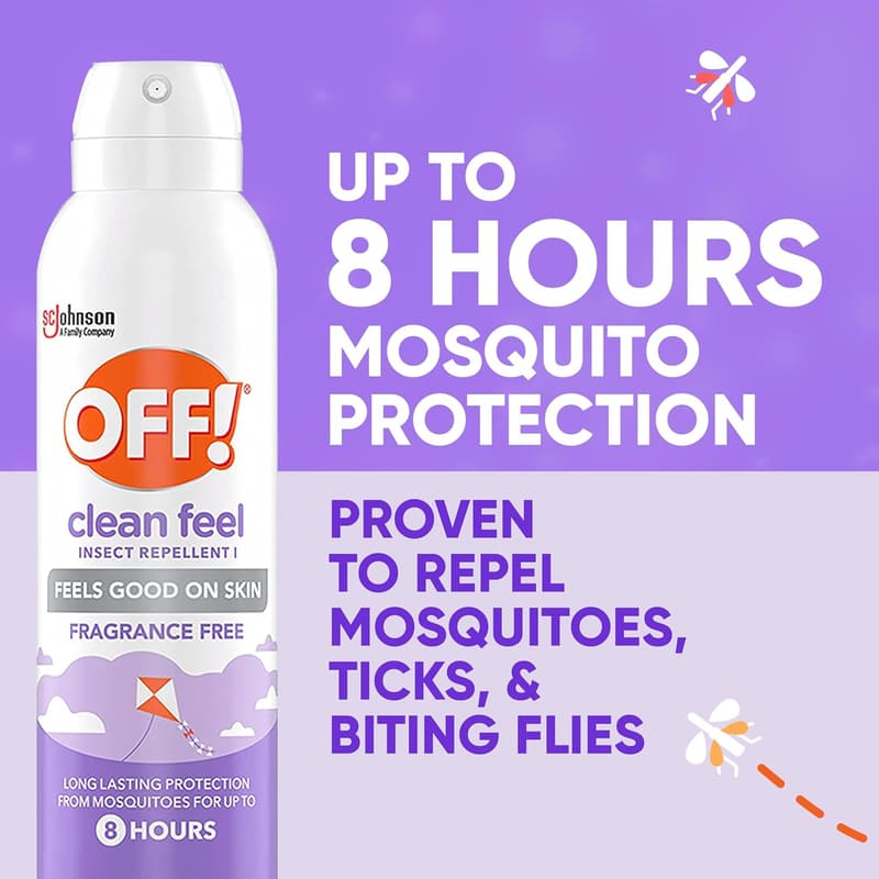OFF! Clean Feel Insect Repellent Spray, 20% Picaridin, 5 oz