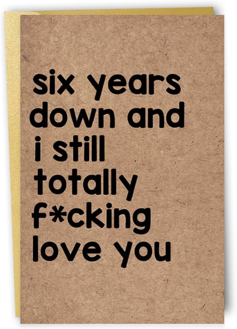 6th Anniversary Funny Card for Couples - 
