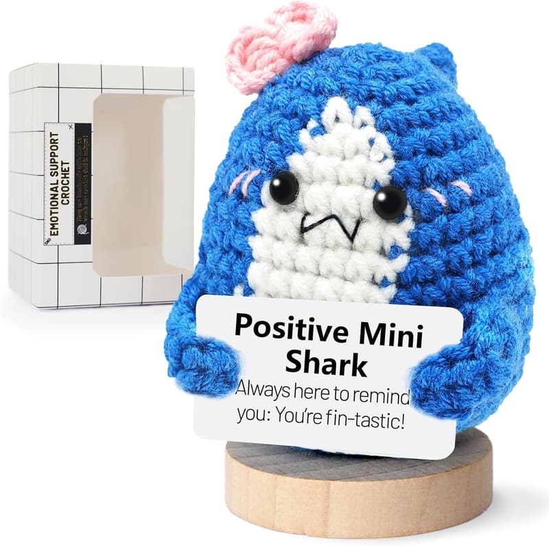 Cute Crochet Shark Desk Decor - Inspirational Gift for Animal Lovers