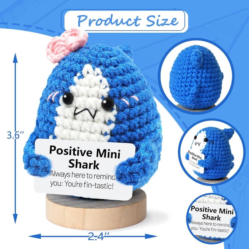 Cute Crochet Shark Desk Decor - Inspirational Gift for Animal Lovers