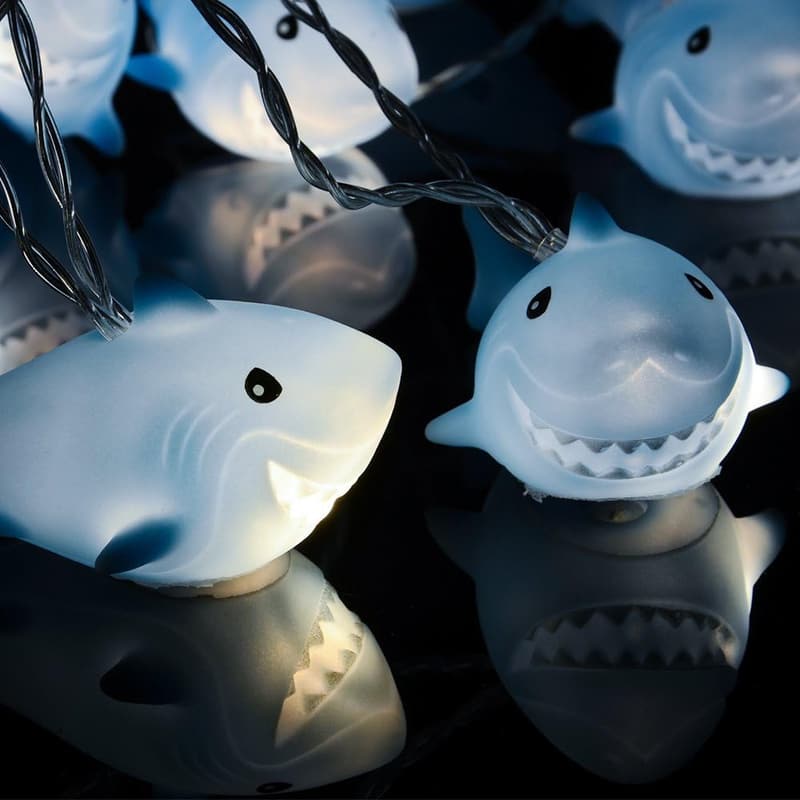 Battery Operated 10 LED Shark String Lights for Kids’ Decor