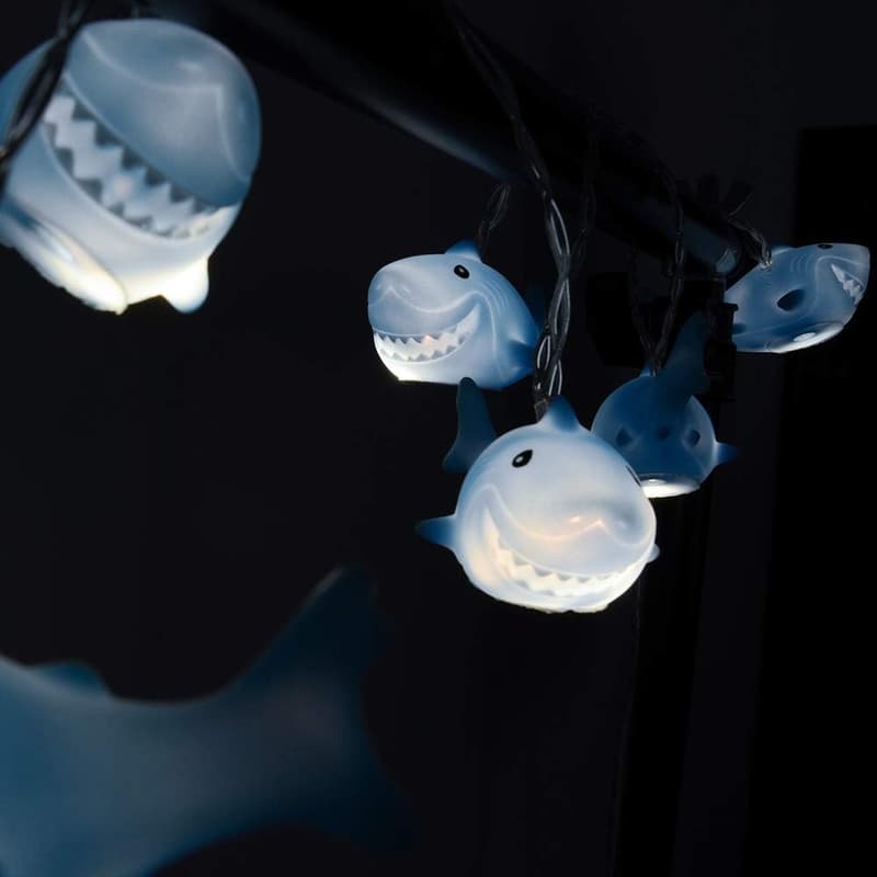 Battery Operated 10 LED Shark String Lights for Kids’ Decor