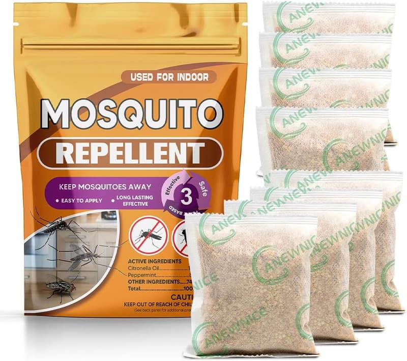 Natural Mosquito Repellent for Outdoor & Indoor Use - 8 Pouches