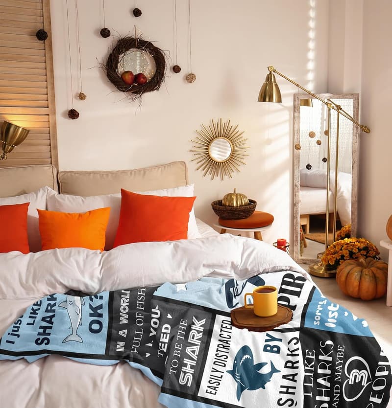 Shark-Themed Soft Throw Blanket for Kids & Shark Lovers, 50