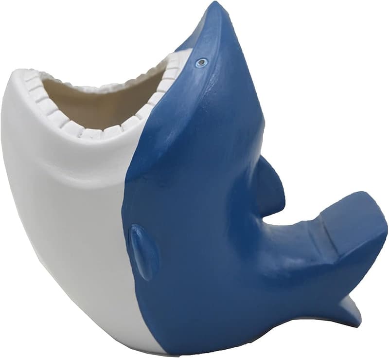 Shark Desk Organizer with Phone Stand and Succulent Planter