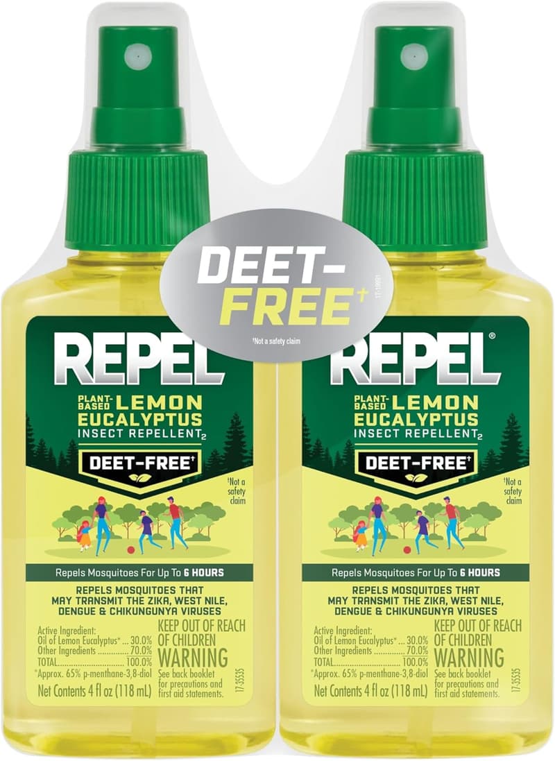 Plant-Based Lemon Eucalyptus Insect Repellent Spray - 4 oz (2 Pack)