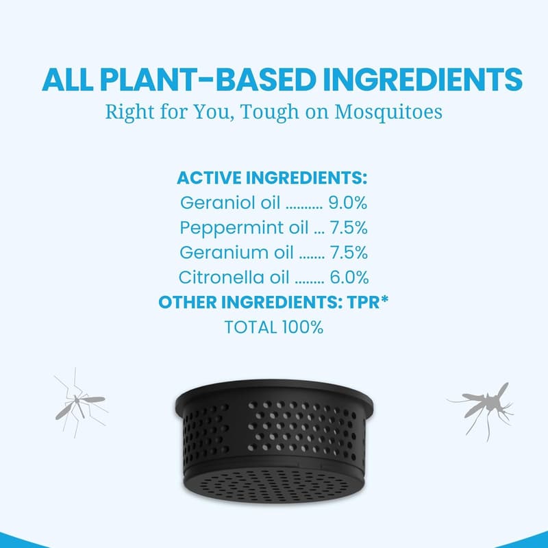 Portable Rechargeable Mosquito Repeller with 30 ft Range (Black)