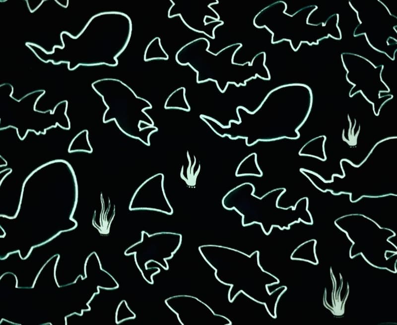 Shark Glow-in-the-Dark Fleece Blanket for Kids, 50