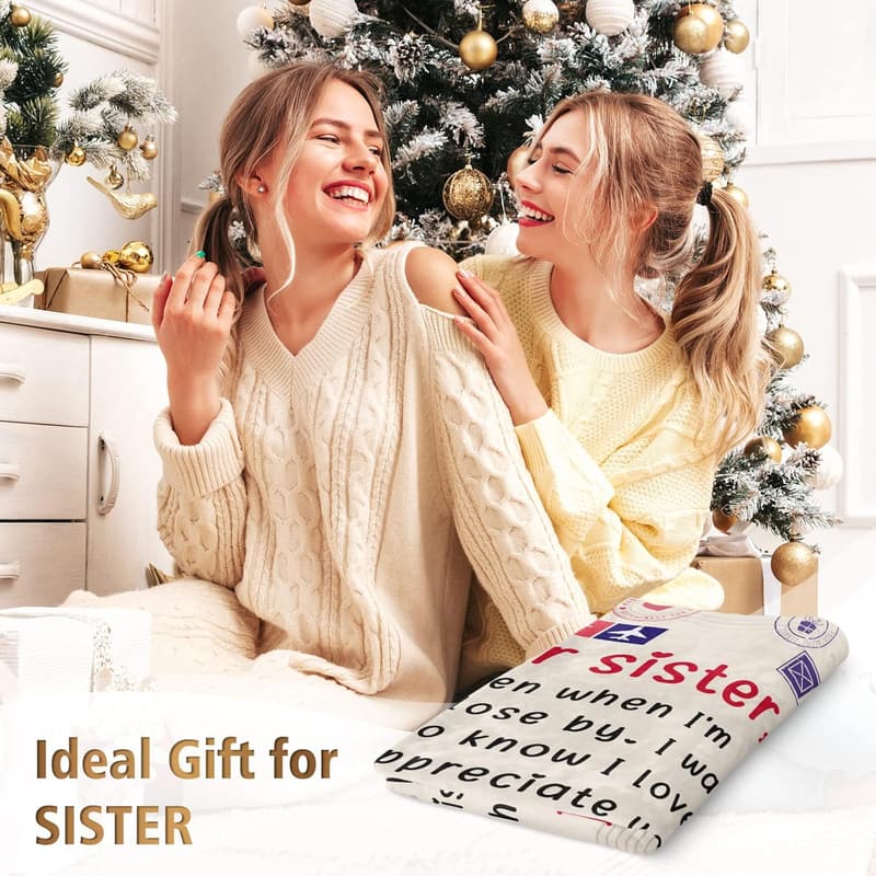 Sister Birthday Gift Blanket - Airmail Throw, 60