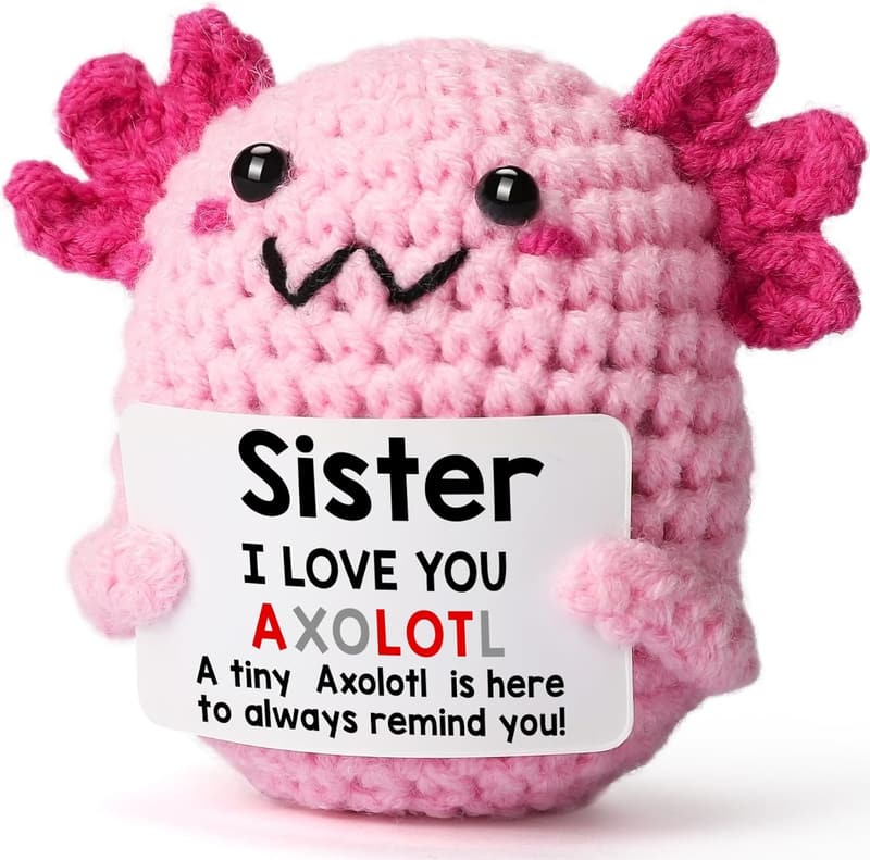 Crochet Axolotl Gift for Sisters and Besties - Birthday & More