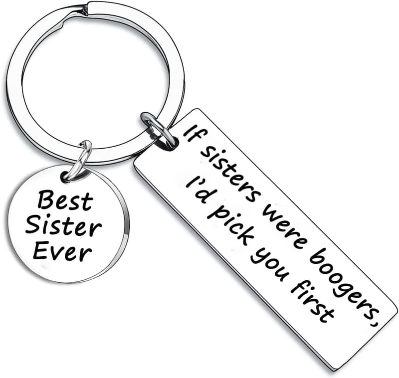 Funny Sister Keychain Gift - 