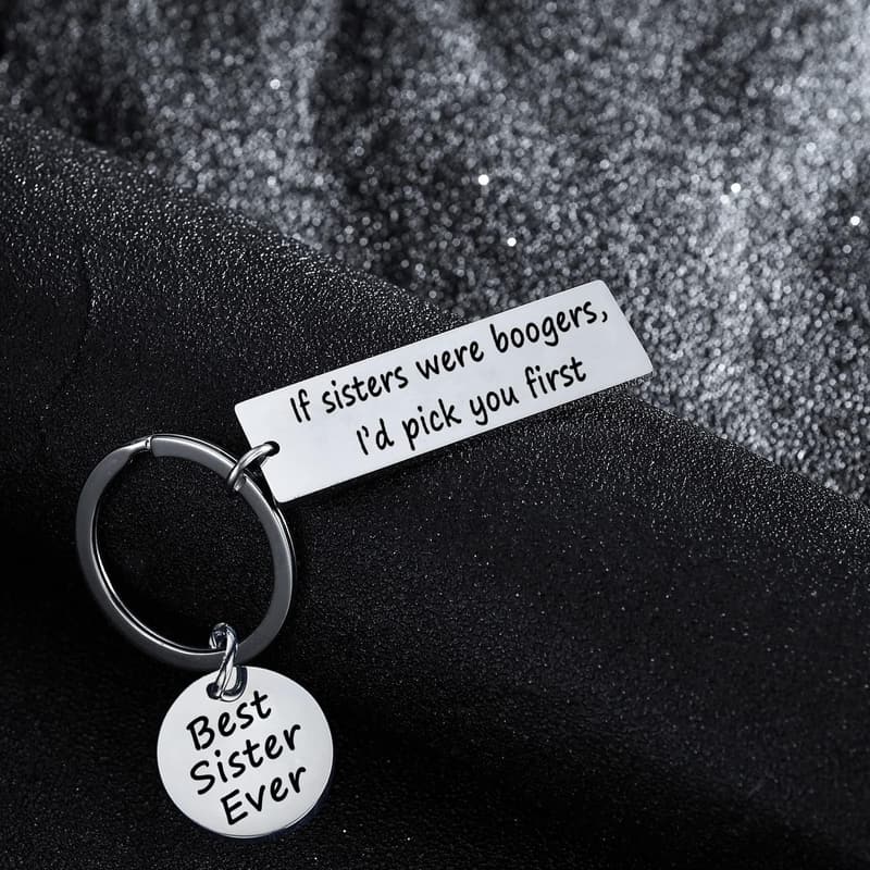 Funny Sister Keychain Gift - 