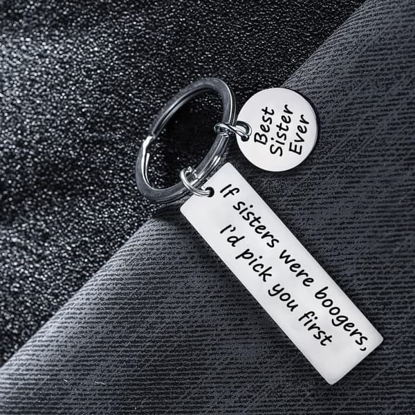 Funny Sister Keychain Gift - 