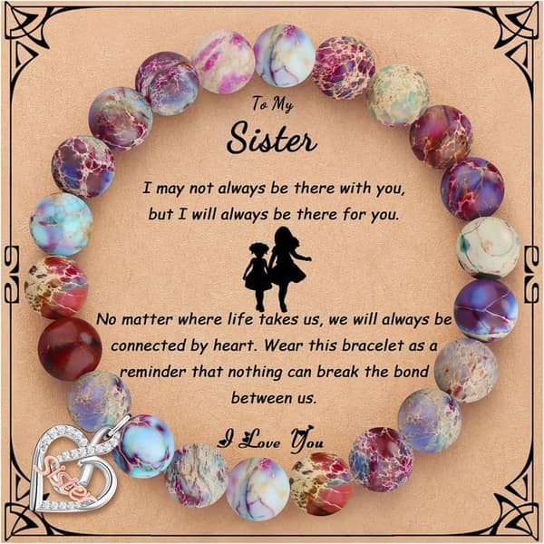 Infinity Love Heart Bracelet for Women - Natural Imperial Jasper