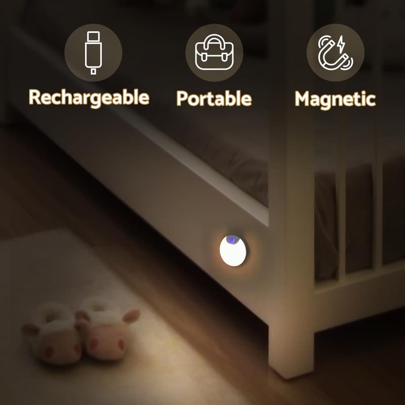 Wireless Rechargeable Motion Sensor Night Lights - 4-Pack