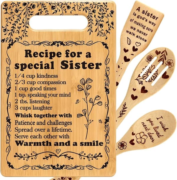 Sister Birthday Cutting Board Gift for Best Friends