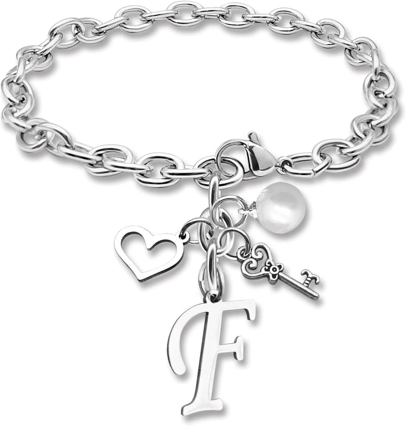 A-Z Initial Stainless Steel Bracelets for Women & Girls