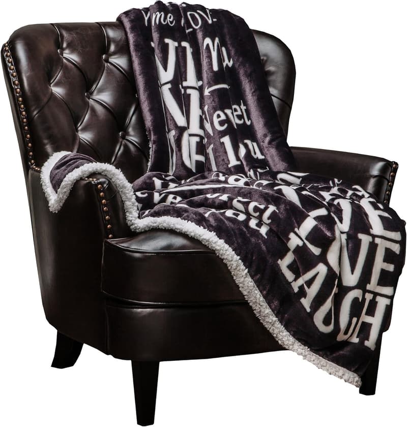 I Love You Message Throw Blanket for Couples & Friends - Dark Gray