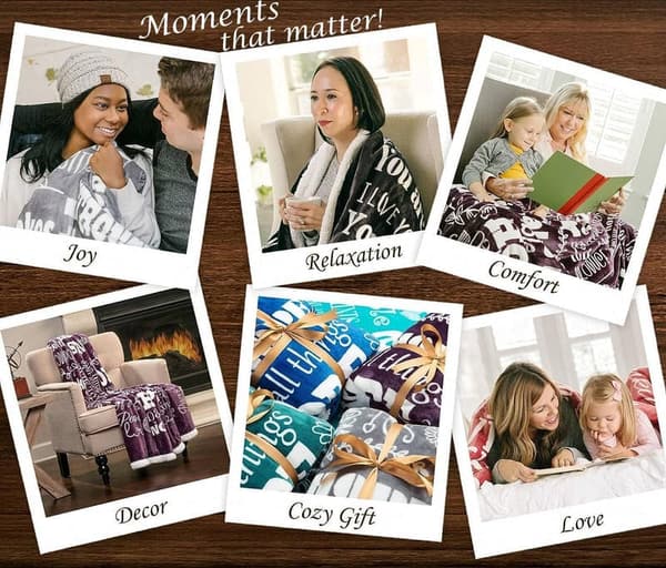 I Love You Message Throw Blanket for Couples & Friends - Dark Gray