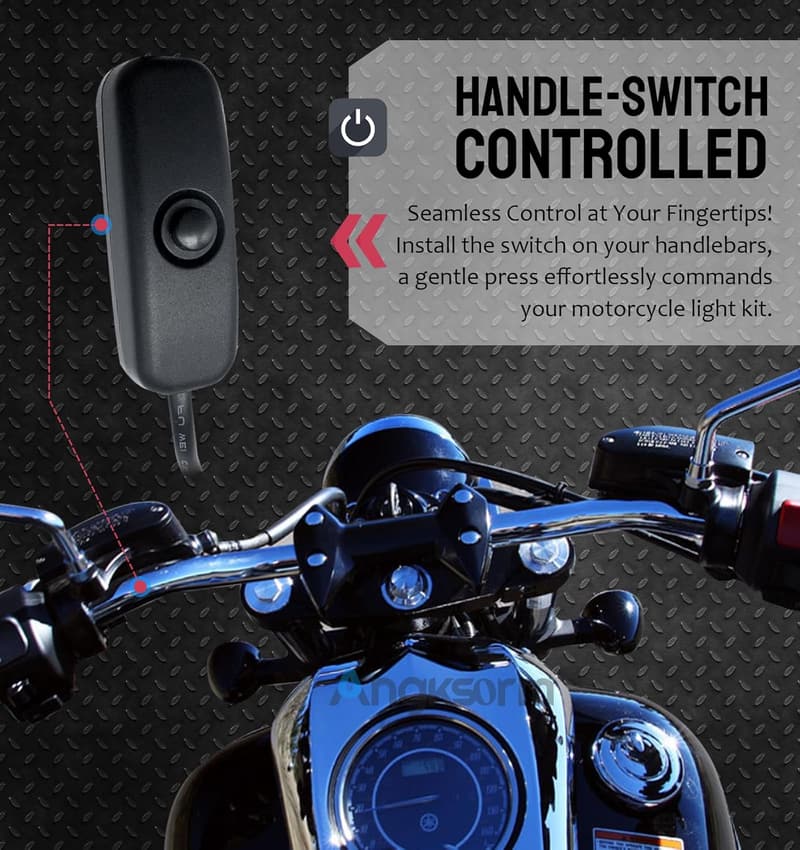 Waterproof RGB Underglow LED Light Kit for Motorcycles - 12pcs