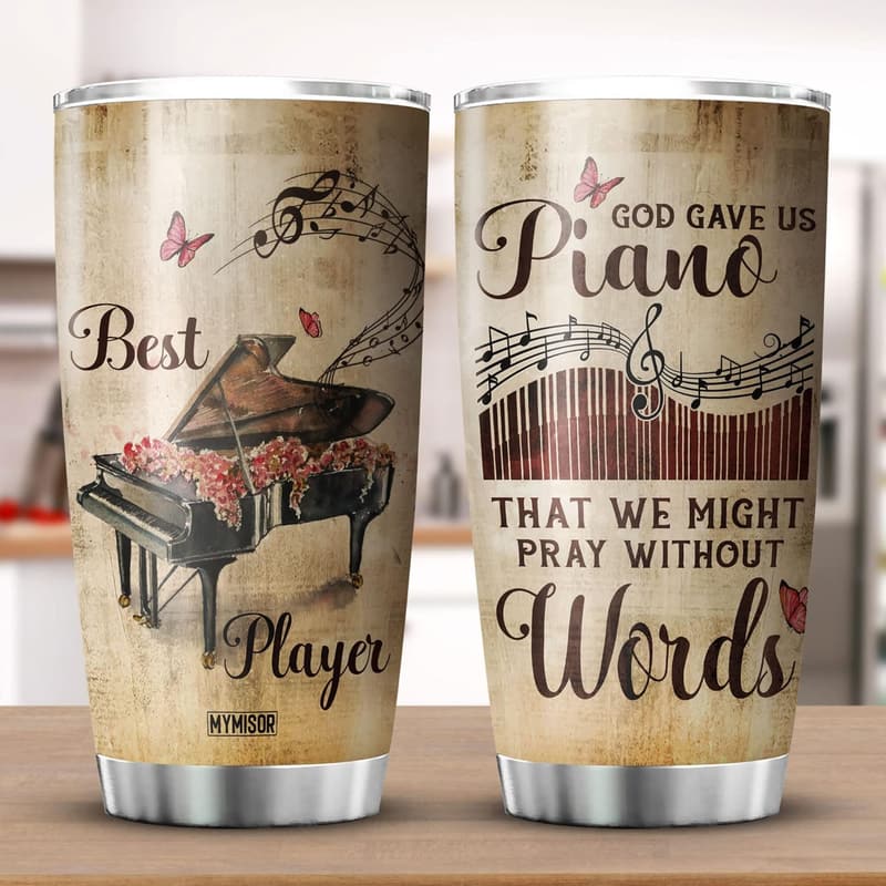 20oz Vintage Piano Tumbler for Music Lovers & Pianists