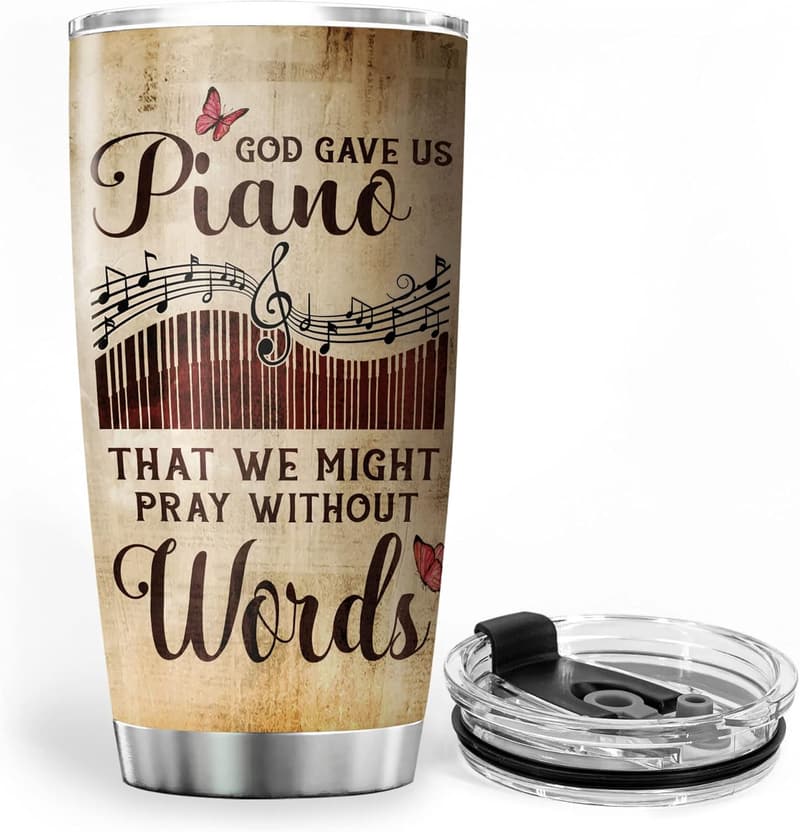 20oz Vintage Piano Tumbler for Music Lovers & Pianists
