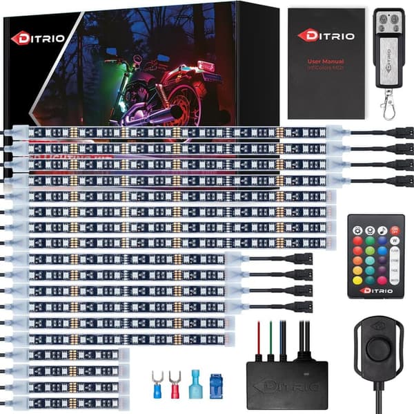 Motorcycle LED Light Kit with Turn Signal & Brake Light - 18pcs