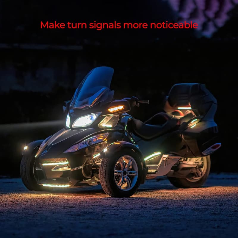 Motorcycle LED Light Kit with Turn Signal & Brake Light - 18pcs
