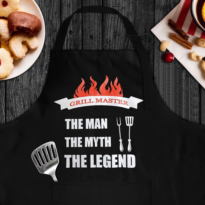 Funny Waterproof Apron for Men - Adjustable Neck Strap, Grilling Gift