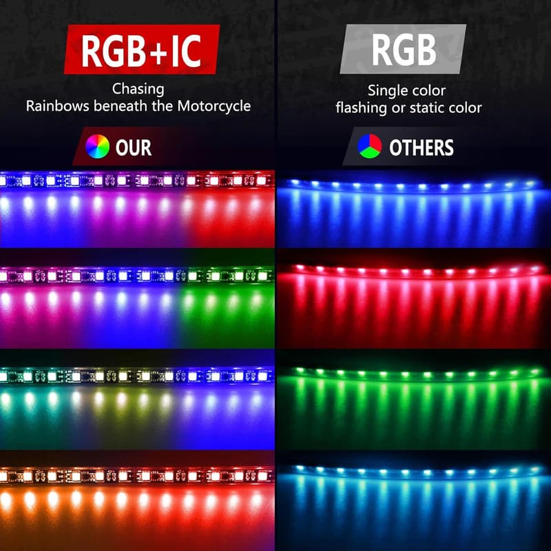 16PCS Motorcycle LED Underglow Kit with Remote Control