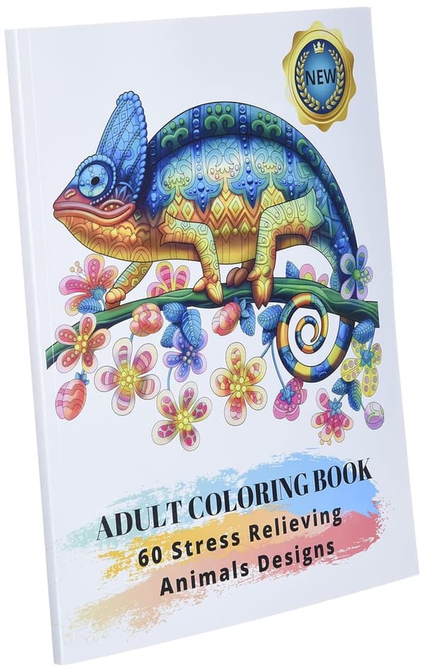 Stress Relief Adult Coloring Book: 60 Beautiful Animal Designs