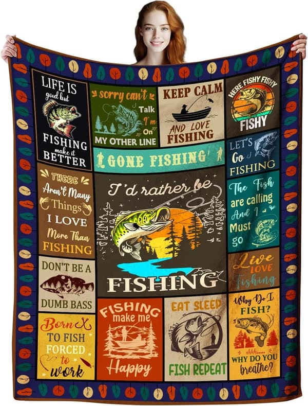 Fishing Blanket for Men - Funny Gifts for Fishermen, 50