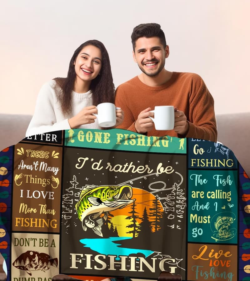 Fishing Blanket for Men - Funny Gifts for Fishermen, 50