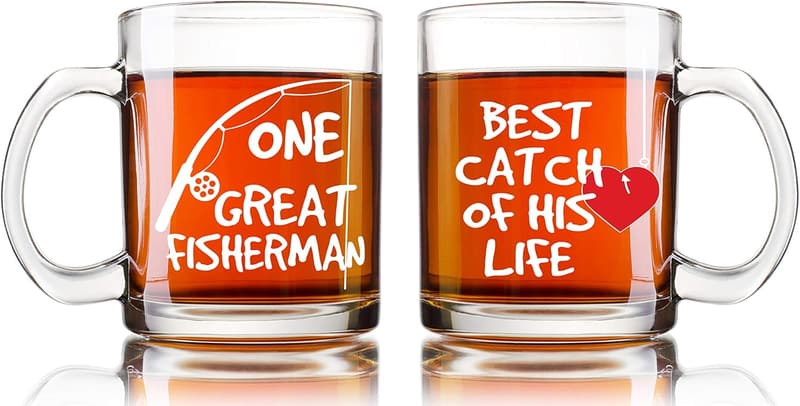 13th Anniversary Couples Coffee Mug Set - Best Catch Design