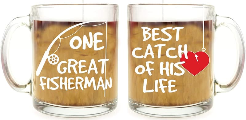 13th Anniversary Couples Coffee Mug Set - Best Catch Design