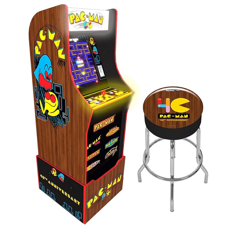 Pac-Man 40th Anniversary Arcade Game Machine with Stool